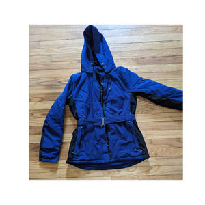 Zero xposur jacket/coat with belt , quilted inside
